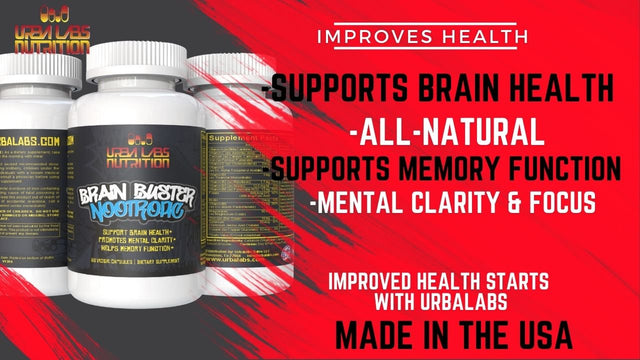 Urbalabs 2 Pack Premium Brain Buster Nootropic Supplements for Memory, Focus, and Mental Alertness, Caffeine-Free