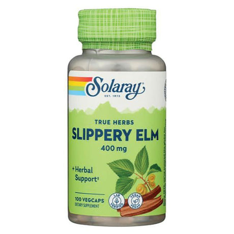 Solaray Slippery Elm Bark 400Mg | Healthy Respiratory Tract Function, Throat Comfort & Gastrointestinal Support | Non-Gmo & Lab Verified | 100 Vegcaps