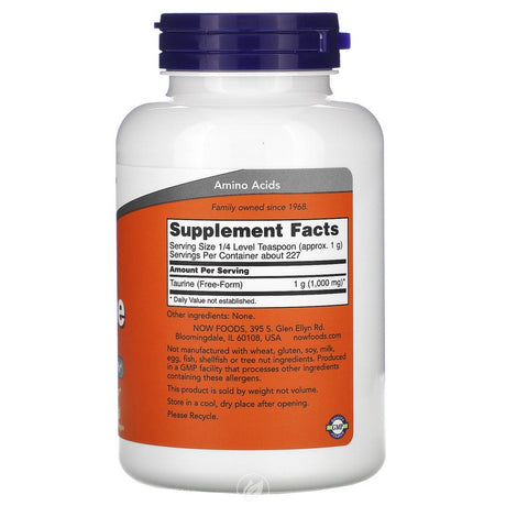 NOW Supplements Taurine Powder 8 Oz