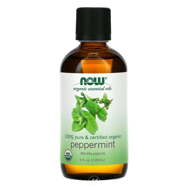 NOW Essential Oils Organic Peppermint Oil 4 Oz