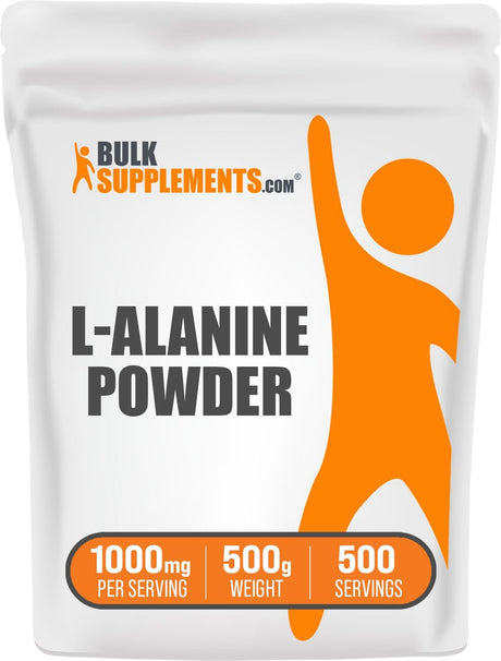 BULKSUPPLEMENTS.COM L-Alanine Powder - Amino Acids Powder - Unflavored Pre Workout - Vegan Amino Acid Powder - Amino Acid Nutritional Supplements (500 Grams - 1.1 Lbs)