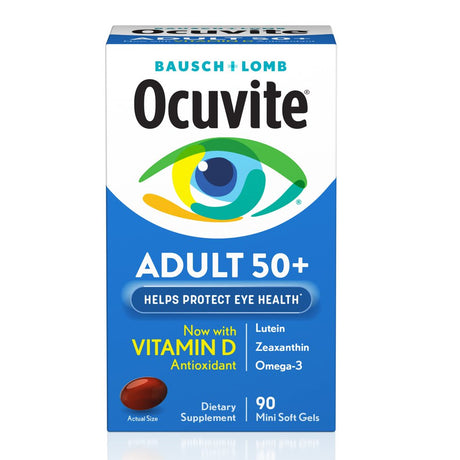 Ocuvite Eye Vitamin & Mineral Supplement, Contains Zinc, Vitamins C, E, Omega 3, Lutein, & Zeaxanthin, 90 Softgels (Packaging May Vary)