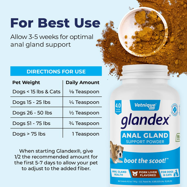 Glandex Dog Fiber Supplement for Anal Glands with Pumpkin, Digestive Enzymes & Probiotics - Boot the Scoot 4.0 Oz Pork Liver by Vetnique Labs