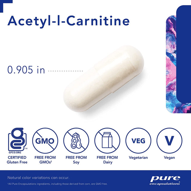 Pure Encapsulations Acetyl-L-Carnitine 500 Mg | Memory Supplement for Brain, Focus, and Calmness* | 60 Capsules