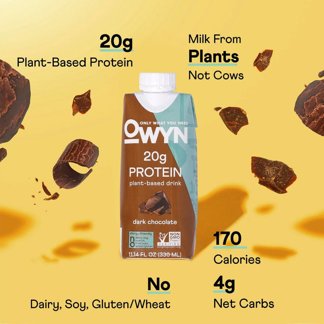 OWYN Protein Shake, Dark Chocolate, 4 Ct, 20G