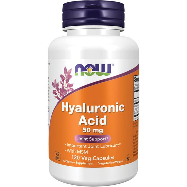 NOW Supplements, Hyaluronic Acid 50 Mg with MSM, Joint Support*, 120 Veg Capsules