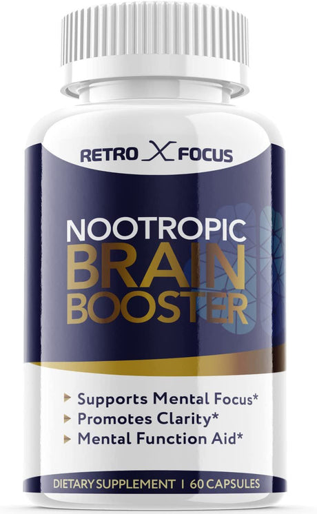 Retro X Focus - Brain Boost Matrix Supplement - Memory Booster Dietary Supplement for Focus, Memory, Clarity, & Energy - Advanced Cognitive Formula for Maximum Strength - 60 Capsules (1 Pack)