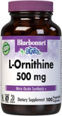 Bluebonnet Nutrition L-Ornithine 500Mg, Free-Form Amino Acid, for Healthy Protein Metabolism*, Soy-Free, Gluten-Free, Non-Gmo, Kosher Certified, Vegan, 100 Vegetable Capsules, 100 Servings