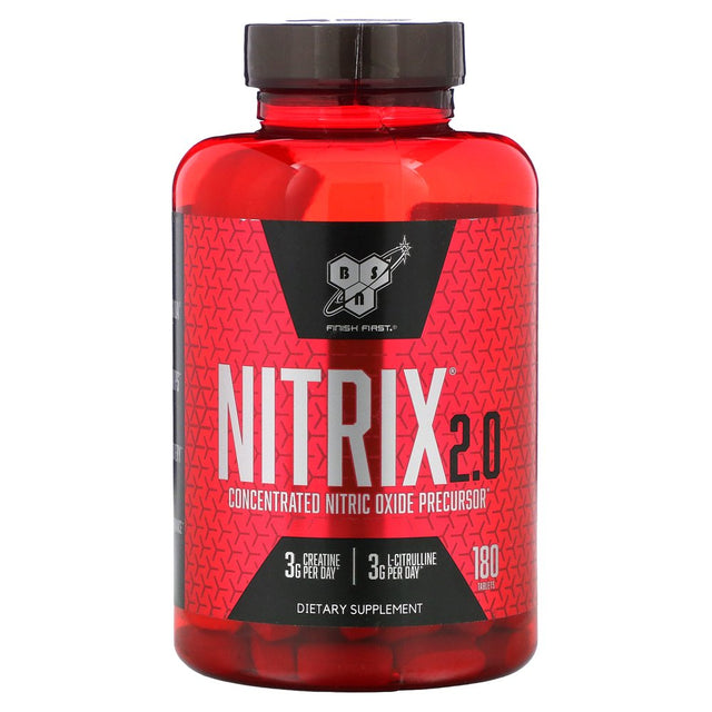 BSN, Nitrix 2.0, Concentrated Nitric Oxide Precursor, 180 Tablets