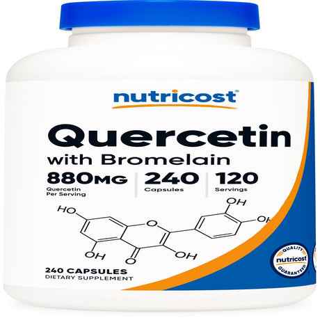 Nutricost Quercetin with Bromelain 880Mg, 240 Capsules - Gluten Free & Non-Gmo Supplement
