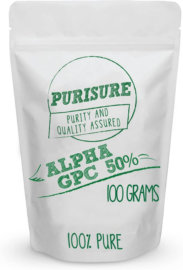 Purisure Alpha GPC 50% Choline Powder, Mood Support & Brain Focus, 167 Servings