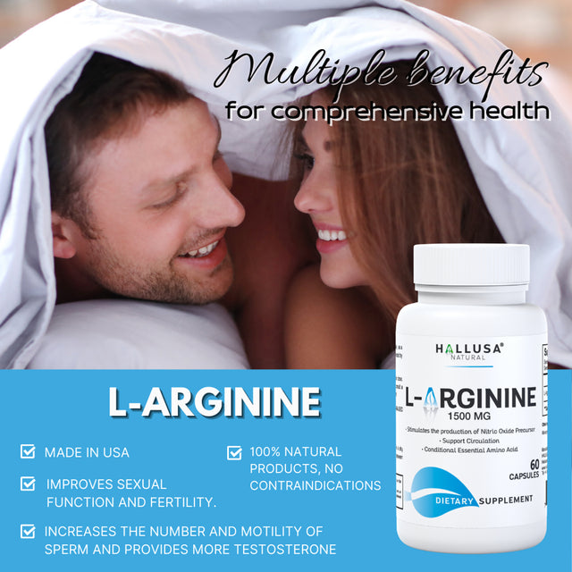 L- ARGININE - Muscle Support - Improves Blood Flow Better Erection - 60 Cap