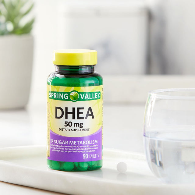 "Boost Your Energy and Vitality with Spring Valley DHEA Tablets - 50mg, 50 Count!"