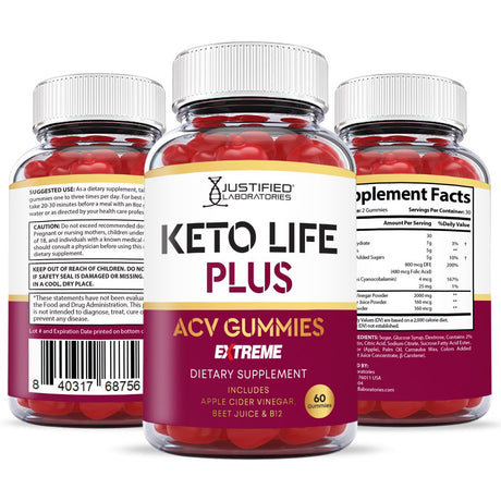 (10 Pack) Keto Life plus Extreme ACV Gummies 2000Mg Dietary Supplement 600 Gummys