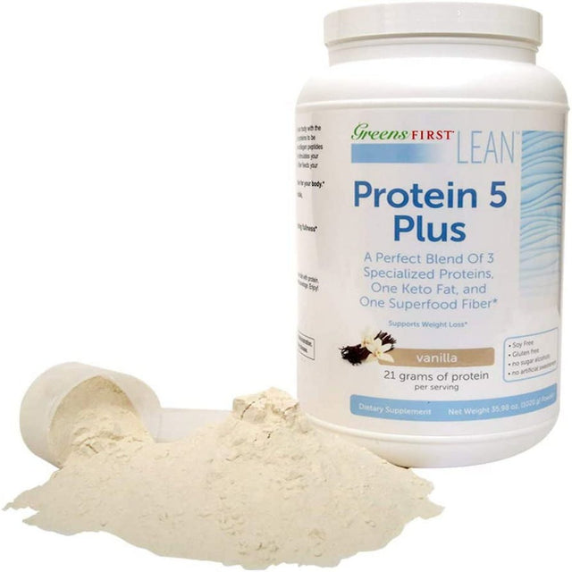 Greens First Lean™ Protein 5 plus Dietary Supplement, Vanilla Flavor, 21 Grams of Protein per Serving