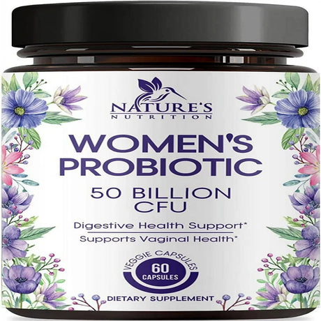 Women'S Probiotics 50 Billion CFU with Feminine & Vaginal Strains 60 Capsules