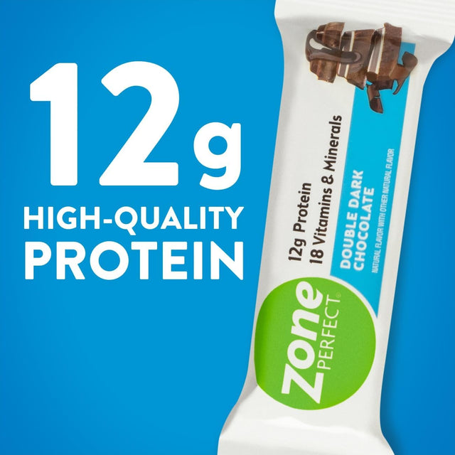 Zoneperfect Protein Bars, Double Dark Chocolate, High Protein, with Vitamins & Minerals, 1.58 Ounce (30 Count)