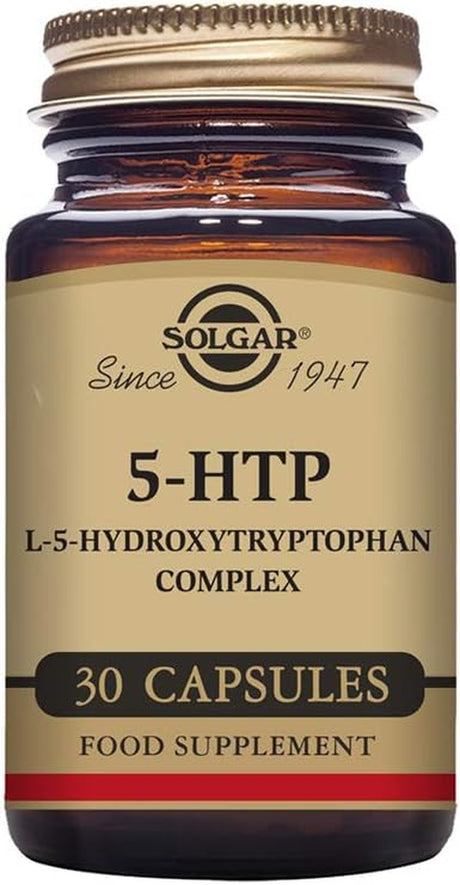 Solgar 5-HTP 100 Mg, 30 Vegetable Capsules - Promotes Relaxation - Positive Mood & Stress Support - Non-Gmo, Vegan, Gluten Free, Dairy Free, Kosher, Halal - 30 Servings