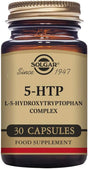 Solgar 5-HTP 100 Mg, 30 Vegetable Capsules - Promotes Relaxation - Positive Mood & Stress Support - Non-Gmo, Vegan, Gluten Free, Dairy Free, Kosher, Halal - 30 Servings