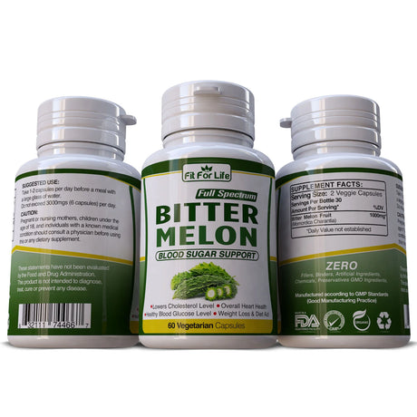 Bitter Melon Supplement - 60 Veggie Capsules - Blood Sugar Support