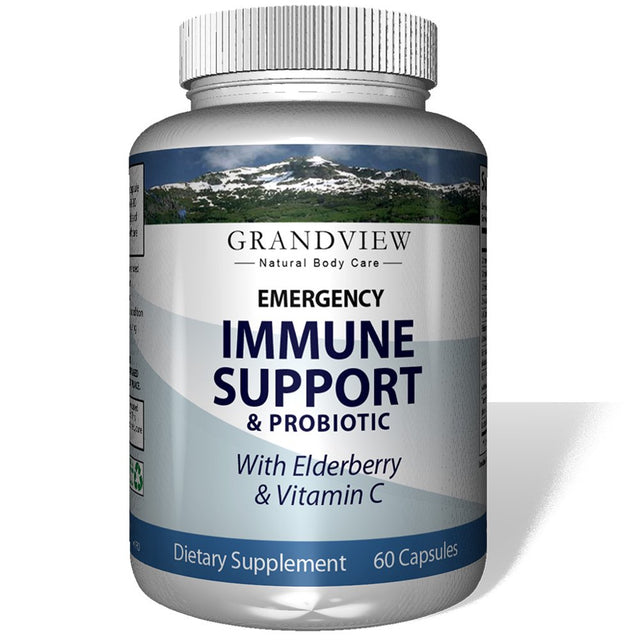 Emergency Immune Support & Probiotic with Elderberry & Vitamin C - 10 Immune Boosting Ingredients. Powerful Antioxidant, Supports Digestive Health.