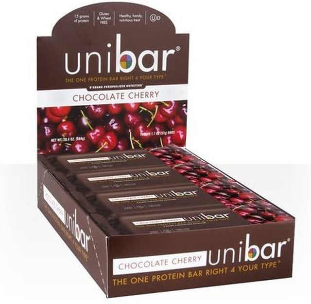 D'Adamo Blood Type Diet Unibar All Types Chocolate Cherry - 12 Bars