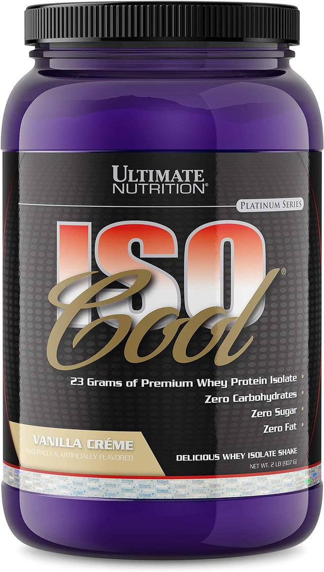 Ultimate Nutrition ISO Cool Whey Isolate Protein Powder - Keto Friendly - Sugar, Carb and Fat-Free - 23 Grams of Protein per Serving, Vanilla, 2 Pounds