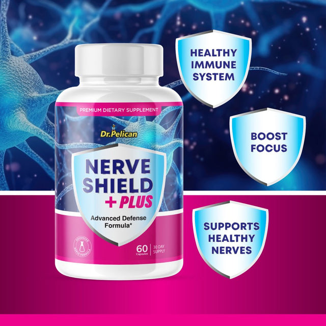 Nerve Shield + PLUS- Focus/Nerves & Immune Health- 60 Capsules- Dr. Pelican