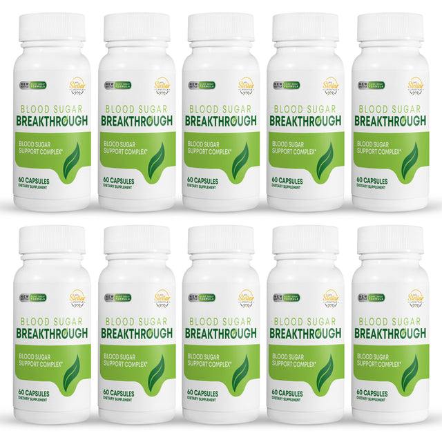 10 Pack Blood Sugar Breakthrough, Blood Sugar Support-60 Capsules X10