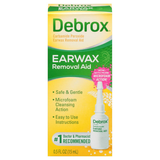 Debrox Ear Wax Removal Drops, Gentle Microfoam Ear Wax Remover, 0.5 Fl Oz