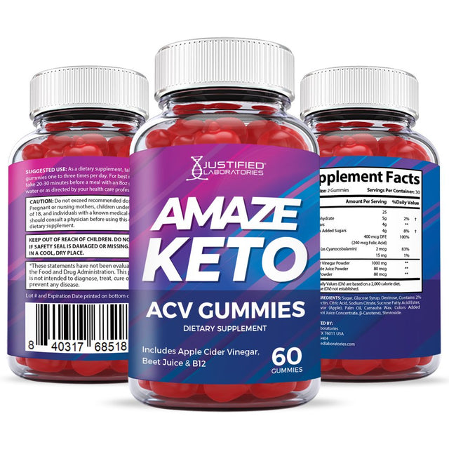 (10 Pack) Amaze Keto ACV Gummies 1000MG Dietary Supplement 600 Gummys