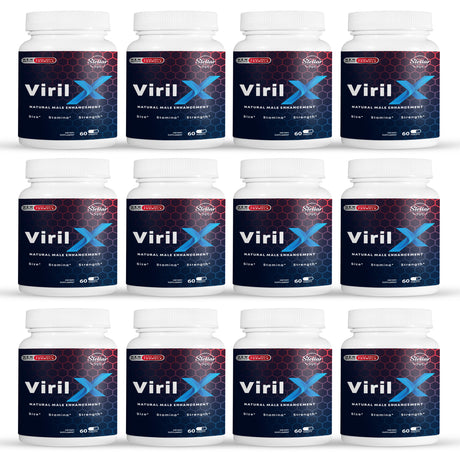 12 Pack Viril X, Performance Booster for Men, Increases Blood Flow & Stamina-60 Tablets X12