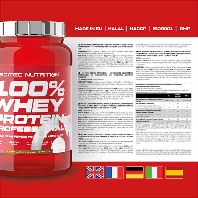 100% Whey Protein Professional - 2 Lbs - Chocolate Hazelnut - Scitec Nutrition