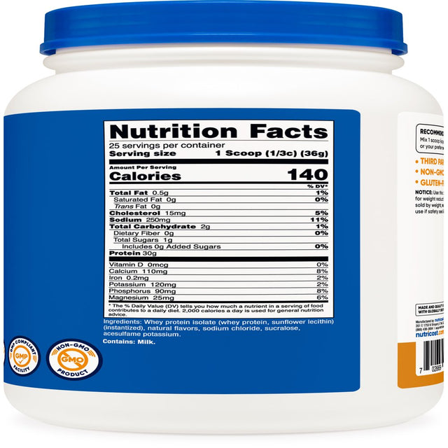 Nutricost Whey Protein Isolate Powder (Salted Caramel) 2LBS