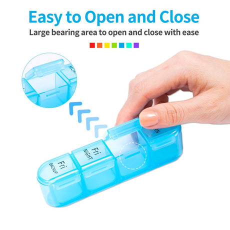 Zoksi Weekly Pill Organizer 4 Times a Day, 7 Day Pill Box Case for Travel, Large Medication Container for Daily Vitamin and Medicine, with Portable Compartments