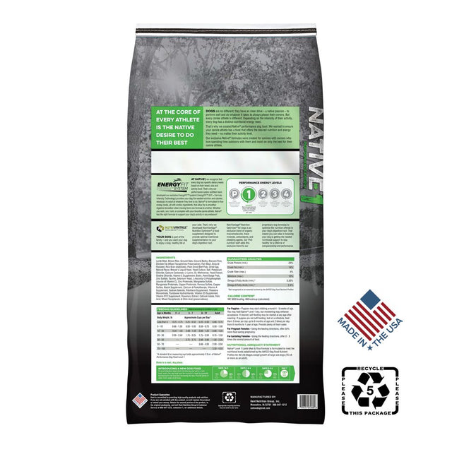 Kent Native Performance 40 Lb. Dry Dog Food, Energy Level 1 7266