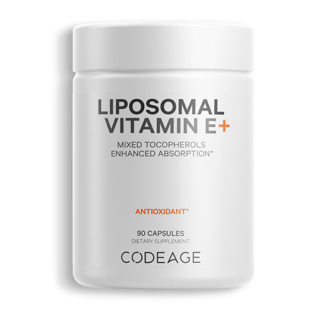 Codeage Liposomal Vitamin E Tocopherols, Daily Vitamin E Isomers Beta Gamma Delta Tocopherol, 90 Ct