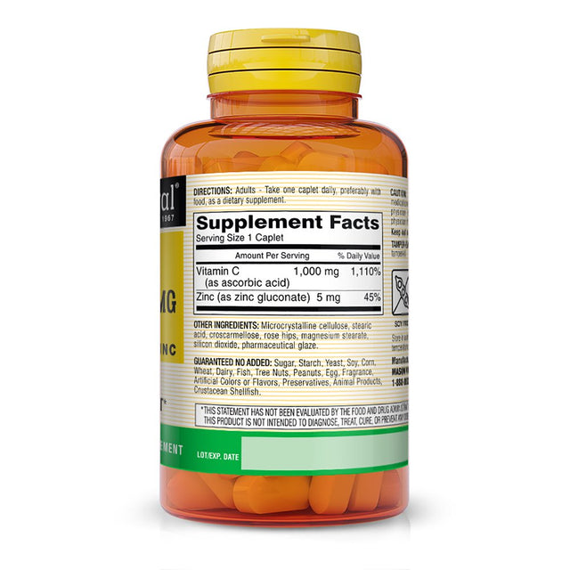 Mason Natural Vitamin C 1000 Mg - Antioxidant and Essential Nutrient, 100 Caplets