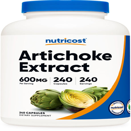 Nutricost Artichoke Extract 600Mg, 240 Vegetarian Capsules - Non-Gmo Supplement