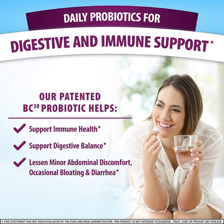 Digestive Advantage Probiotics for Digestive Health, Daily Probiotics for Women & Men, Support for Occasional Bloating, Minor Abdominal Discomfort & Gut Health, 30Ct Capsules