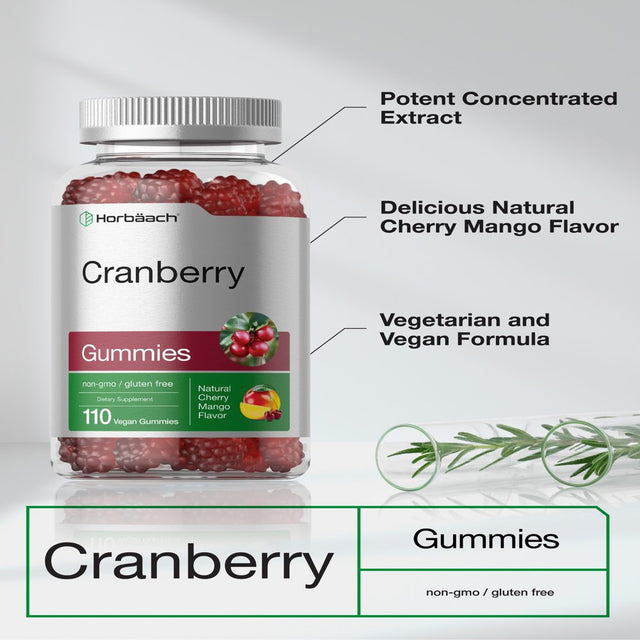 Cranberry Extract | 500Mg | 110 Gummies | Vegan Formula | by Horbaach