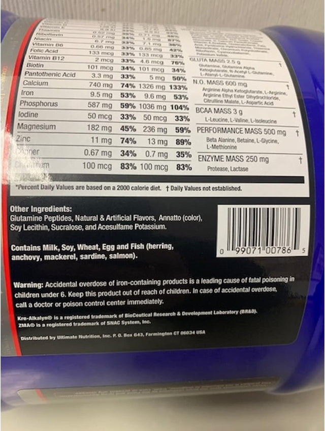 Ultimate Nutrition ISO Mass Xtreme Gainer, Isolate Protein Powder with Creatine - Weight Gain Serious Lean Muscle Mass with 60 Grams of Protein, Banana, 30 Servings