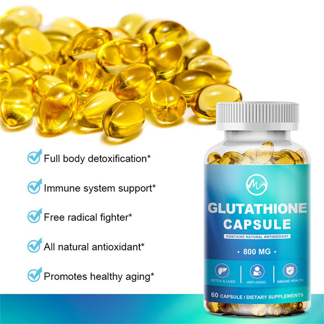 Minch 800Mg Glutathione Capsules Supplement- Skin Health and Anti-Aging- 60 Capsules