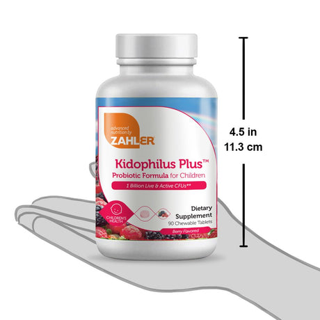 Zahler Kidophilus Plus, Chewable Kids Probiotics, 90 Chewable Tablets