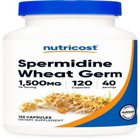 Nutricost Spermidine Wheat Germ Extract Supplement (1500Mg) 120 Capsules, 40 Servings