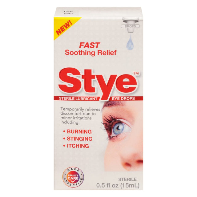 Stye Sterile Lubricant Eye Drops, Fast Soothing Relief, 0.5 Oz