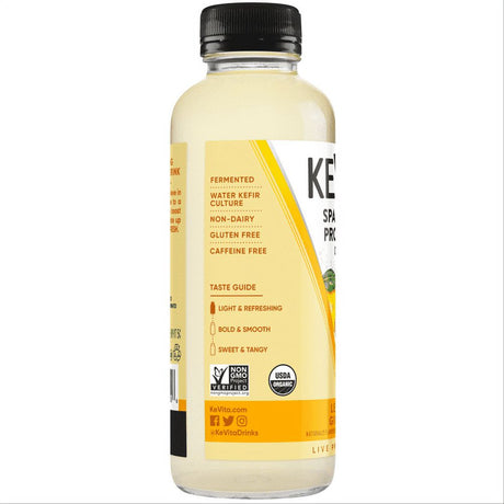 (Pack of 6)KEVITA Lemon Ginger Sparkling Probiotic, 15.2 Fl Oz