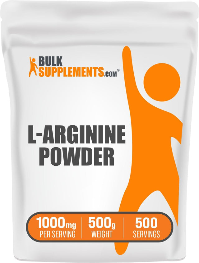 BULKSUPPLEMENTS.COM L-Arginine Powder - L-Arginine Base, Arginine 1000Mg, Arginine Supplement - Nitric Oxide Powder, Nitrous Oxide Supplement - Gluten Free, 1000Mg per Serving, 500G (1.1 Lbs)