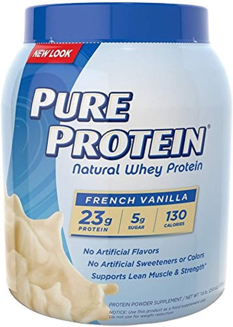 Pure Protein 100 % Whey Protein, Vanilla Cream, 1.6 Pound Tub