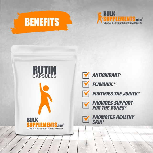 Bulksupplements.Com Rutin Capsules, Antioxidant Supplement for Blood Circulation Support and Brain Support (100 Vegetarian Capsules - 100 Servings)